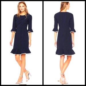 Nanette Lepore Navy Ruffle Trim Dress